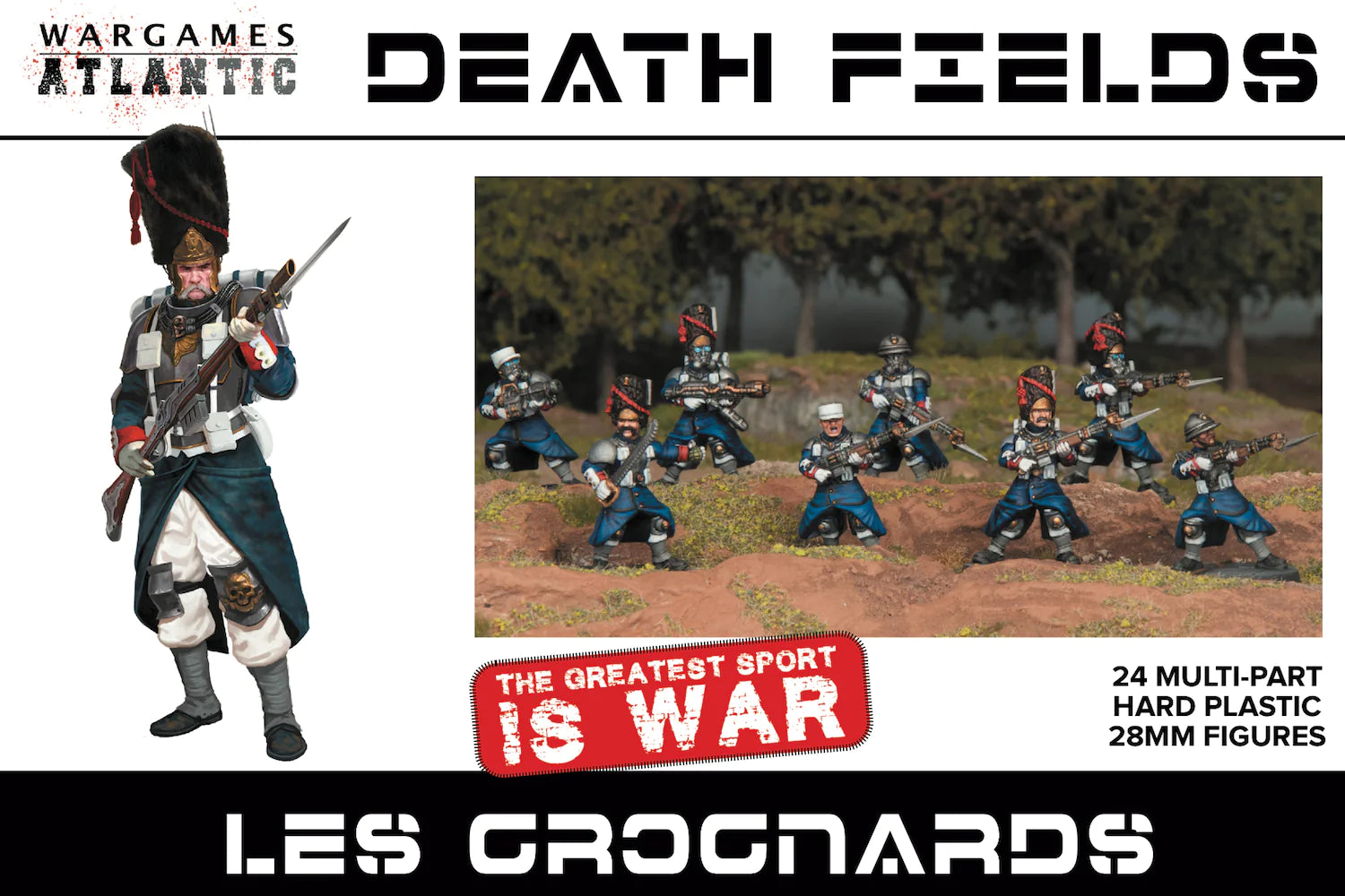 Les Grognards Infantry, 28 mm Scale Model Plastic Figures