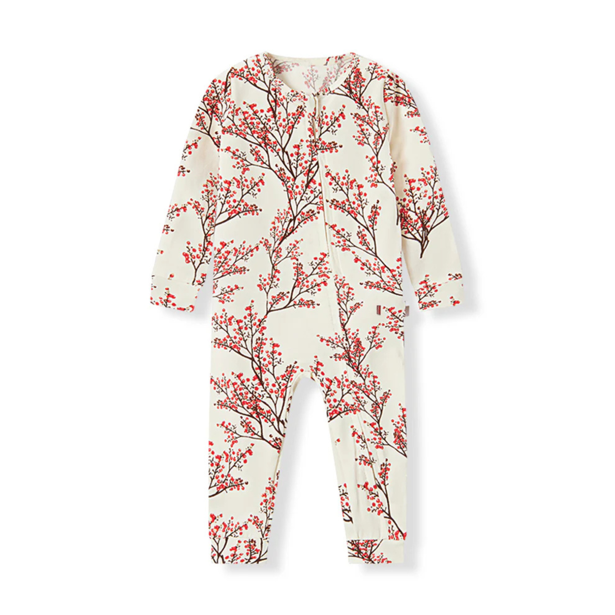 Cotton Stretch Zipper Pajamas - Winterberry
