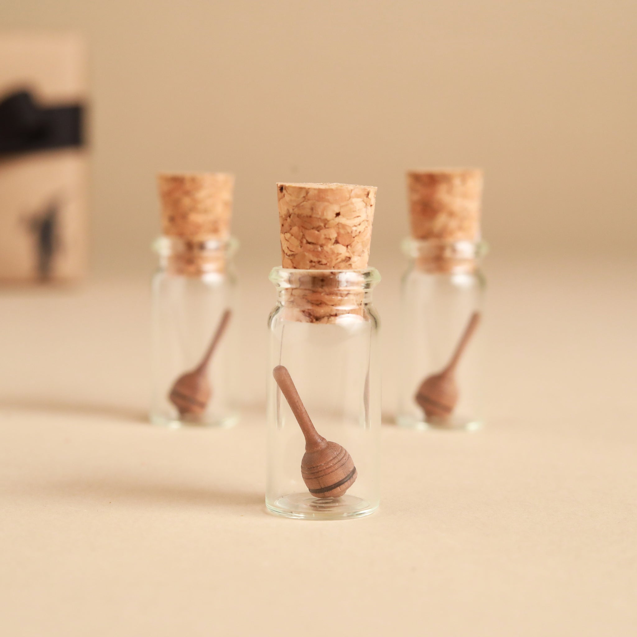 Mini Liliput Wooden Spinning Top | Glass Display