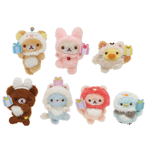 Japan San-X Rilakkuma Mini Plush Doll Brooch Pin (Happy For You)
