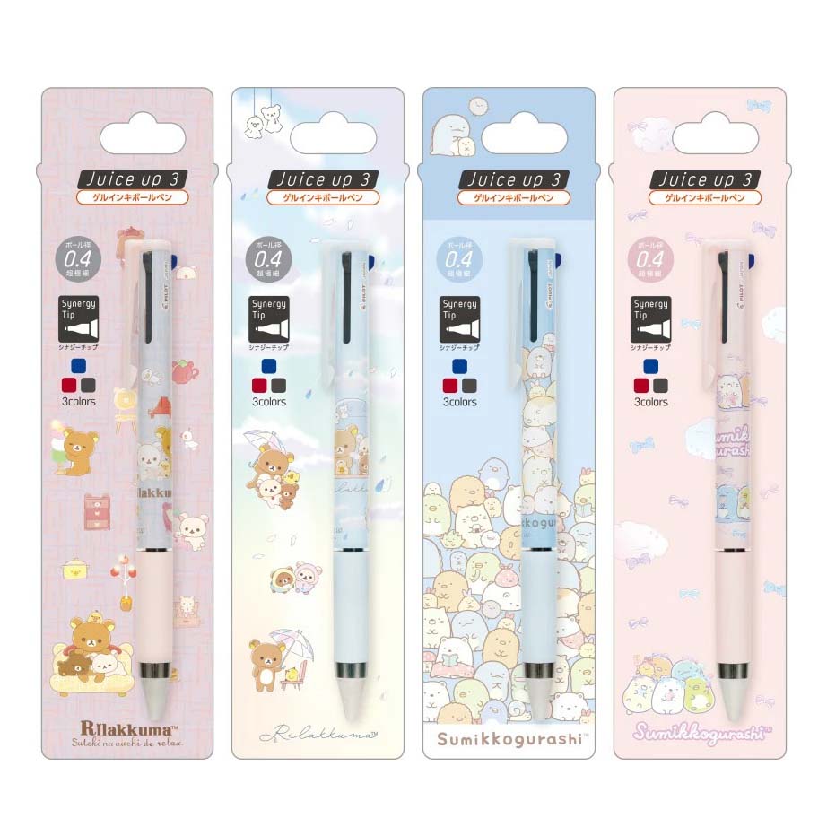 Japan San-X Rilakkuma / Sumikko Gurashi Juice up 0.4 3 Color Ballpoint Pen
