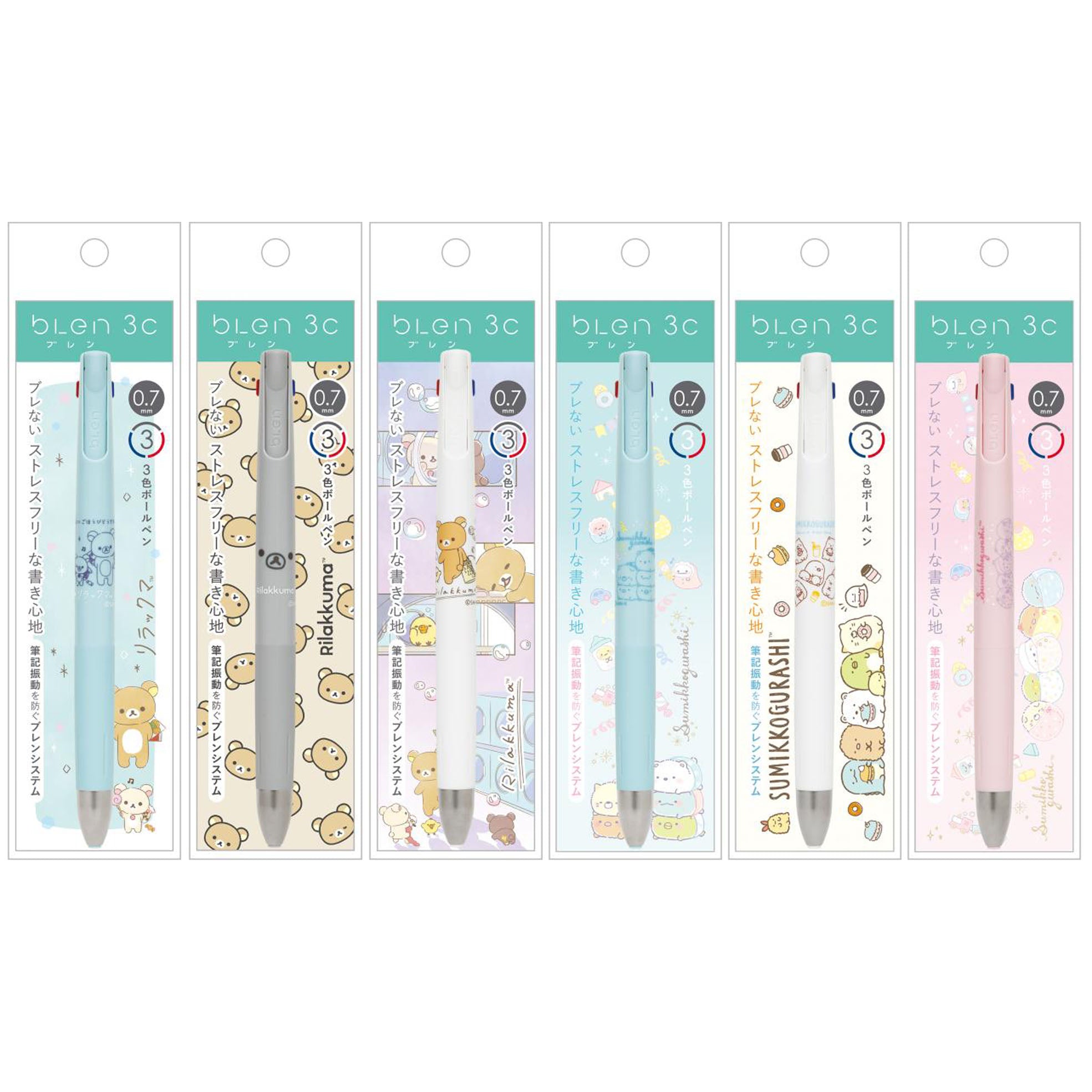 Japan San-X Rilakkuma / Sumikko Gurashi 3 Color Ballpoint Pen (Blen)