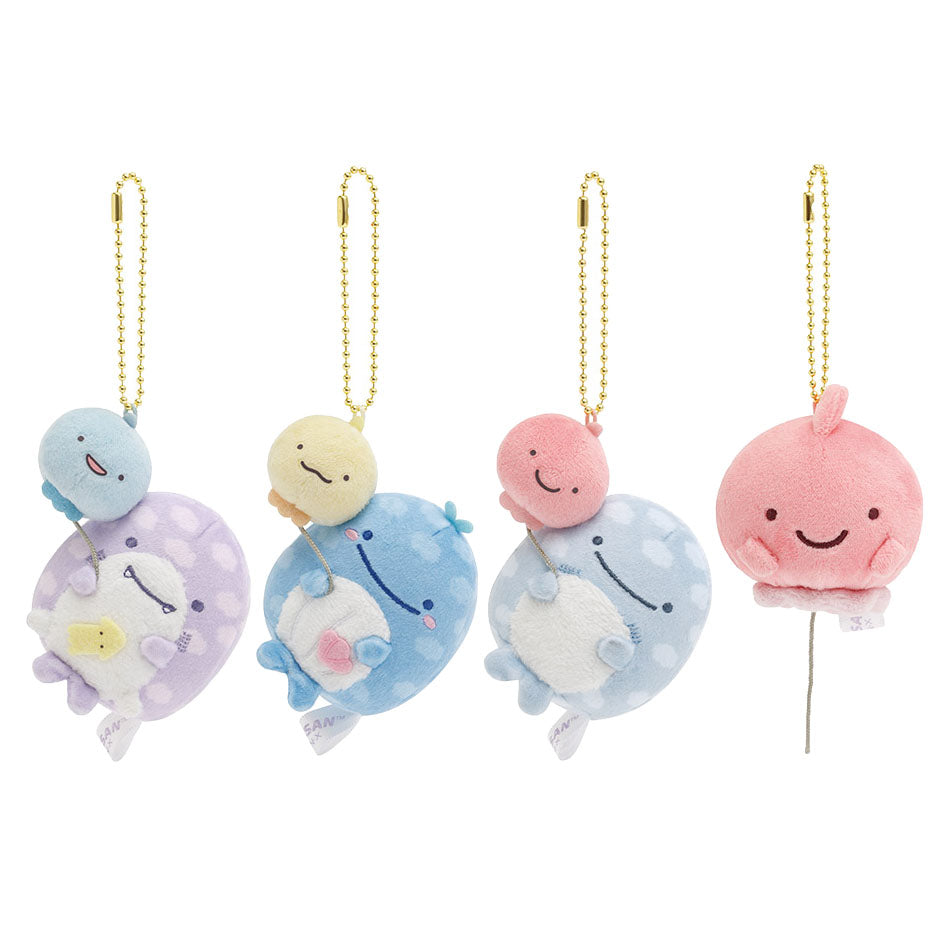 Japan San-X Jinbesan Plush Doll Keychain (Jinbesan & Balloon Fish)