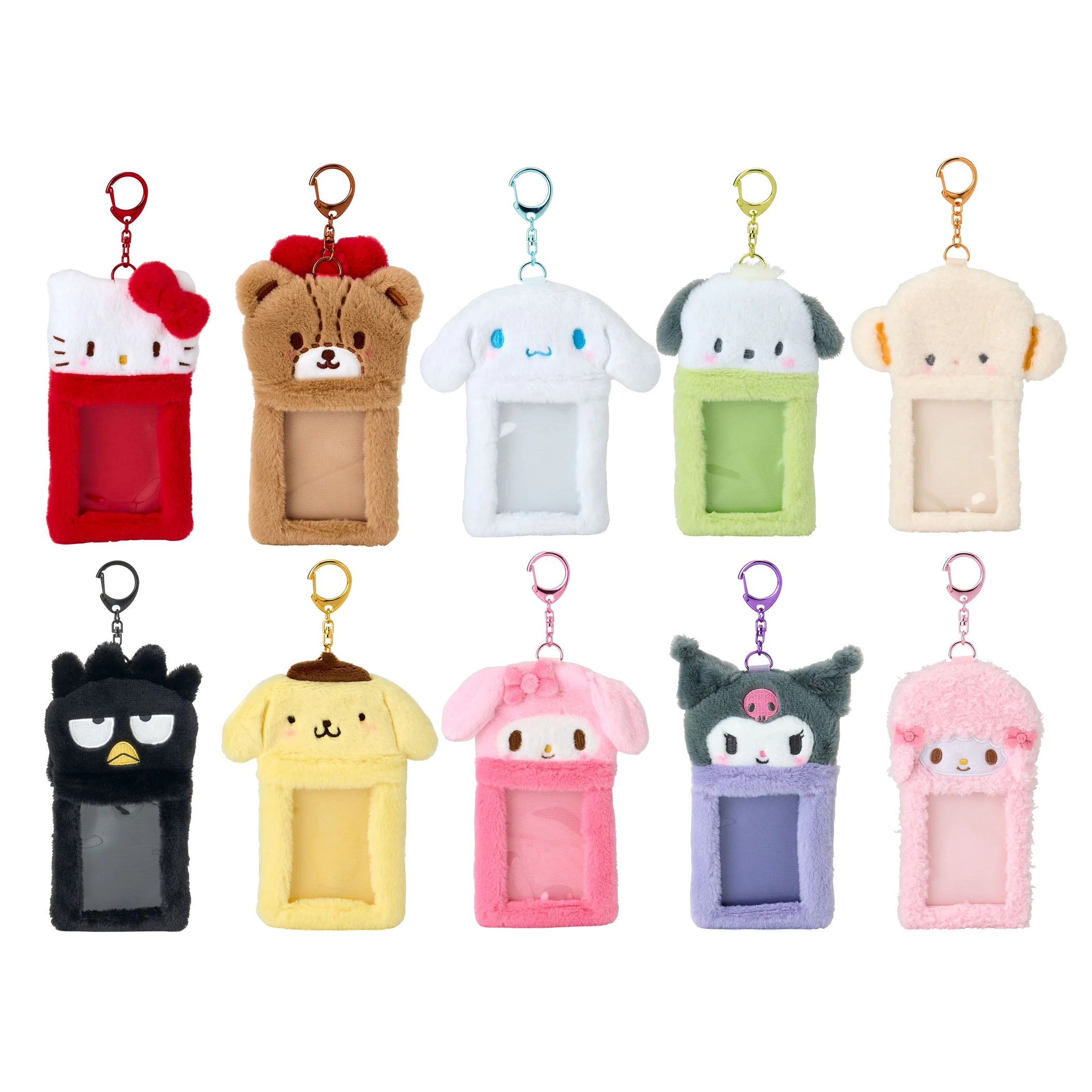 Japan Sanrio Plush Photo Card Holder Pass Case Keychain (Enjoy Idol)