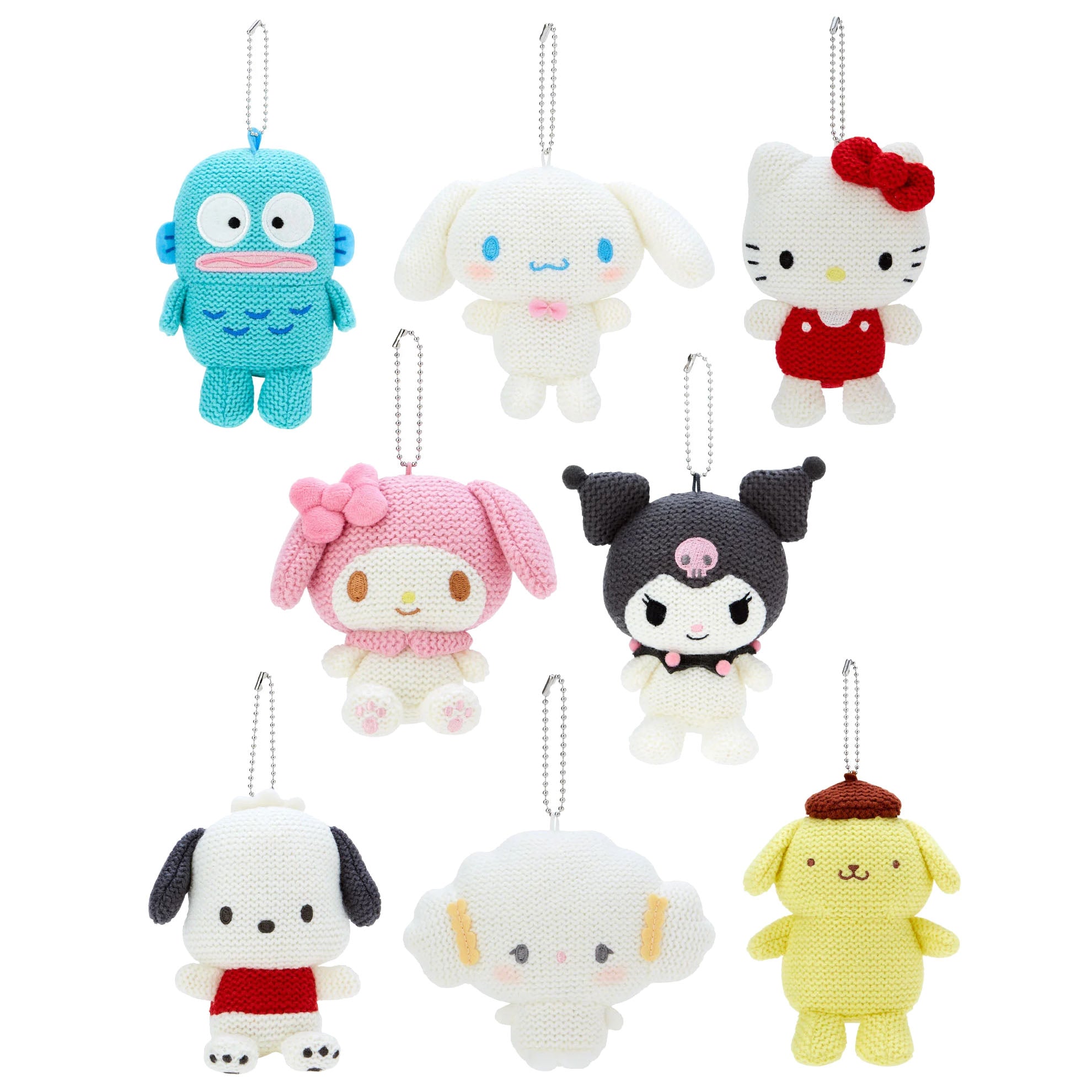 Japan Sanrio Amigurumi Style Knit Plush Doll Keychain