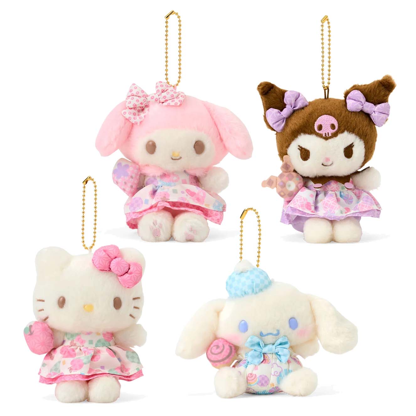 Japan Sanrio Plush Doll Keychain (Peaceful Pastel)