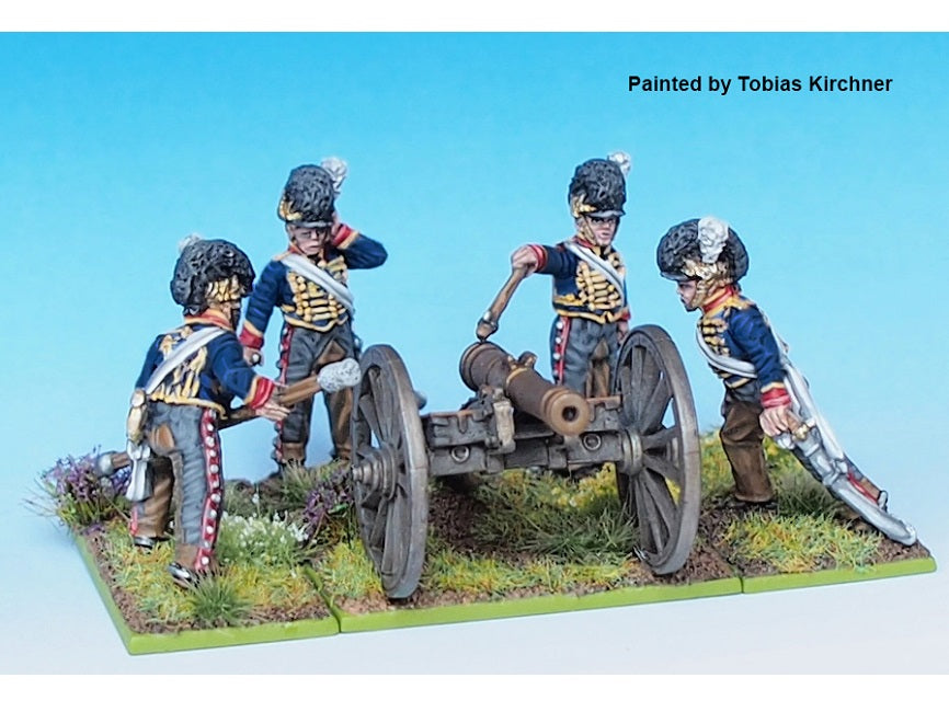 Napoleonic British Royal Horse Artillery 6 Pounder, 28 mm Scale Model Metal Figures