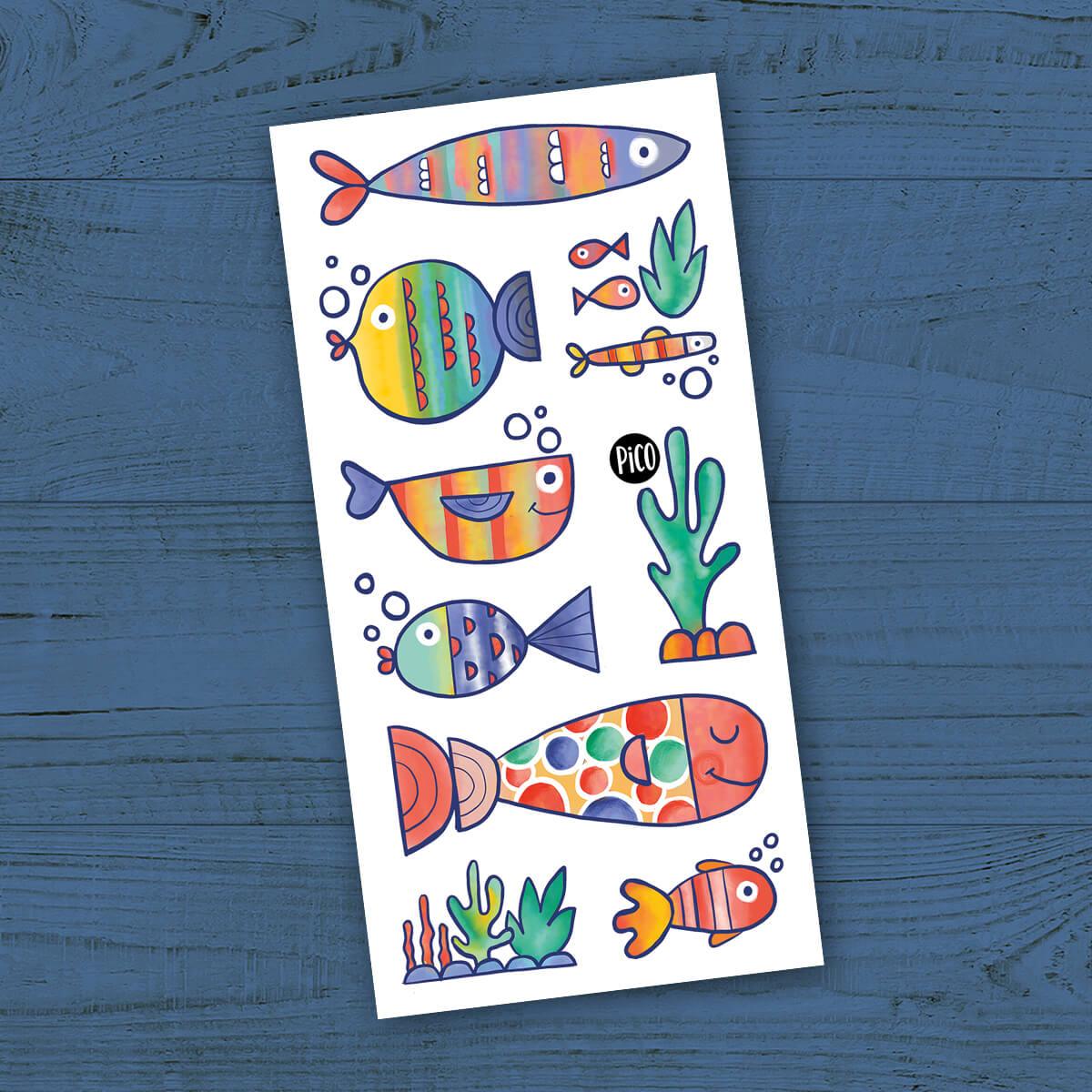 Temporary Tattoos- Multicolored Fish