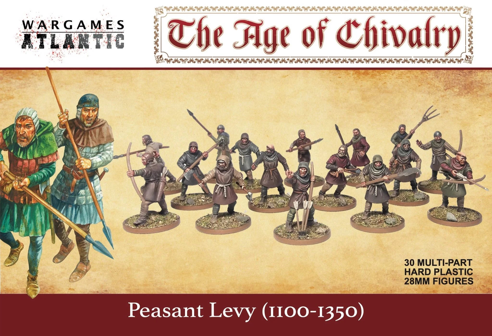 Peasant Levy (1100-1350) 28 mm Scale Model Plastic Figures