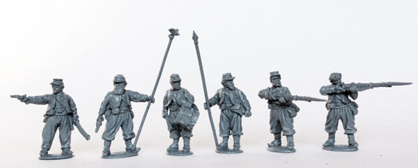 Perry Miniatures American Civil War Union Zouave Command Standing, 28mm Scale Metal Figures