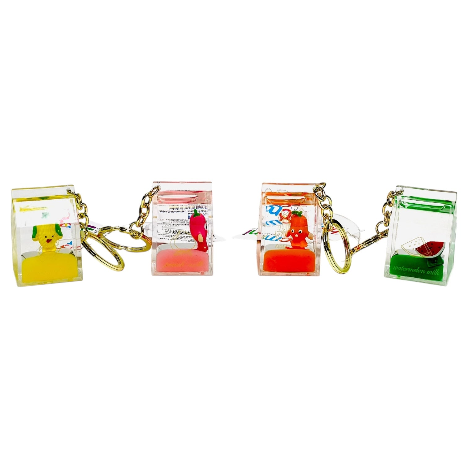 Floaty Keychain - Fruit Milk Carton (Single Keychain)