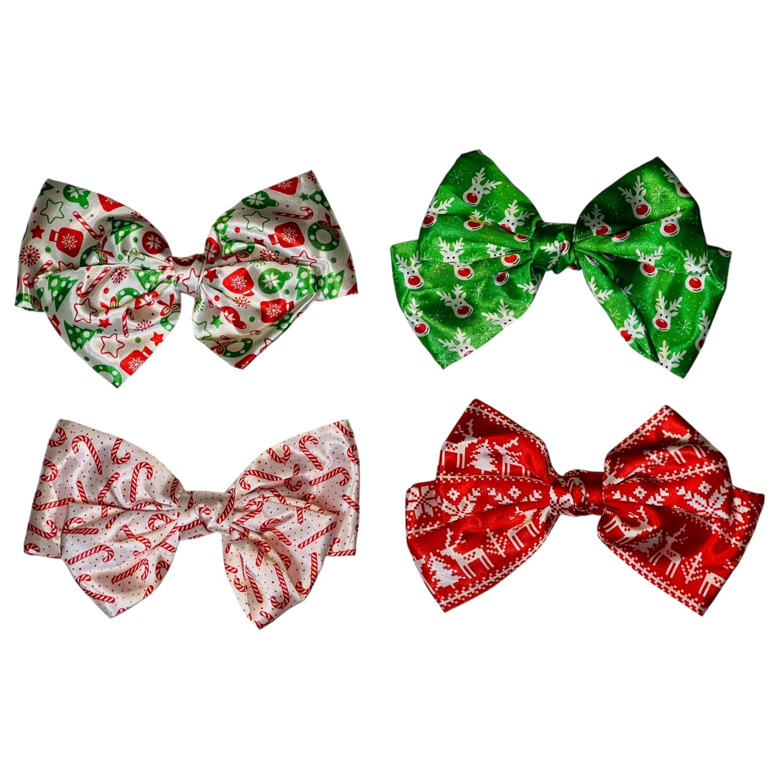 Christmas Fabric Hair Bow (Single Bow)