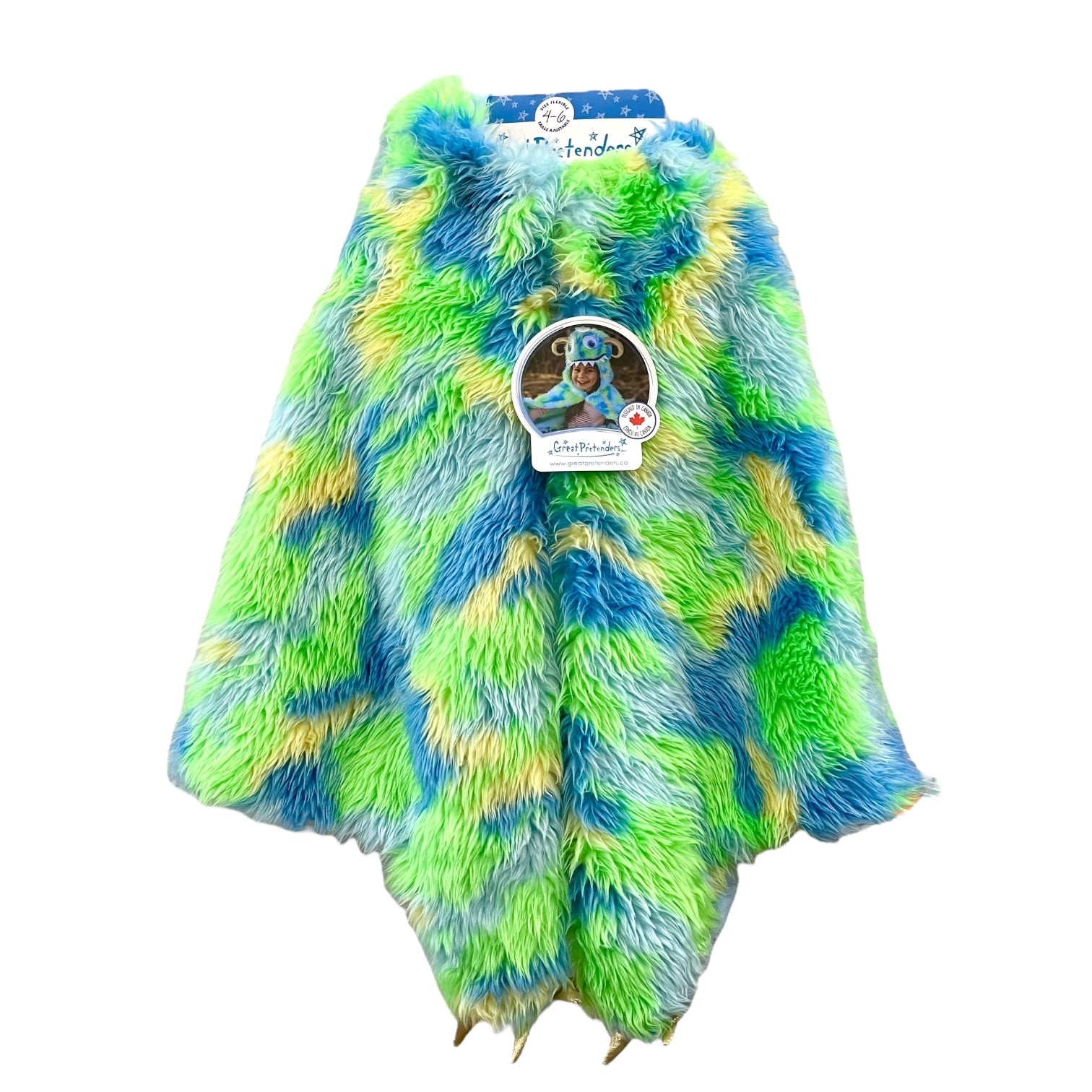 Swampy the Monster Cape, Green/Blue, Size 4-6