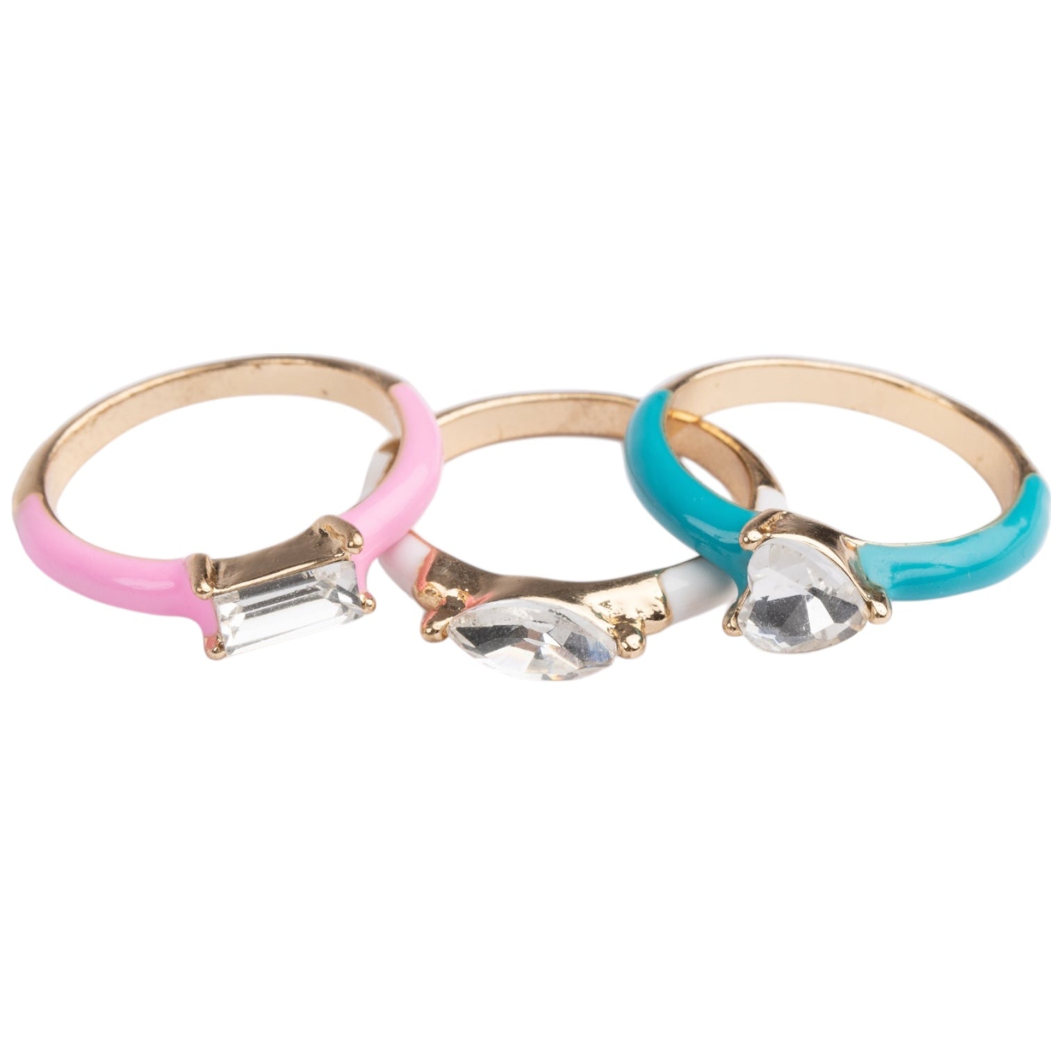 Boutique Chic Crystal Cool Rings, 3 pcs
