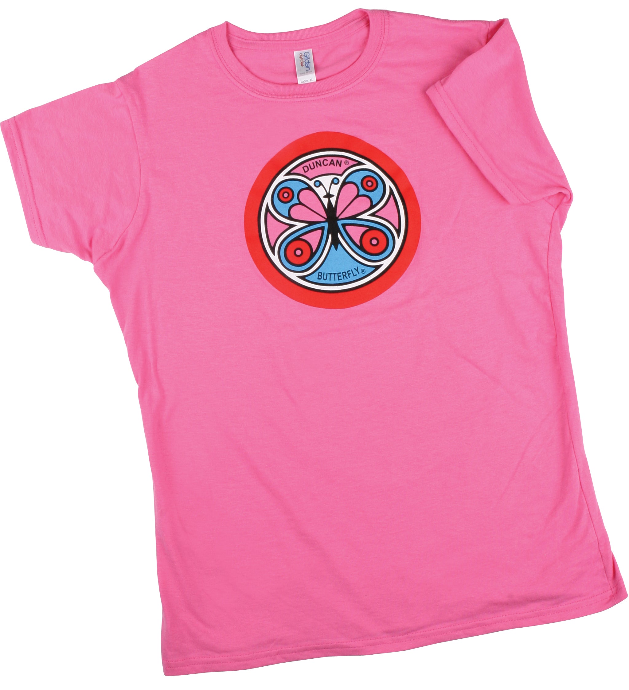 Junior Size Pink Psychedelic Butterfly Shirt [Women's]