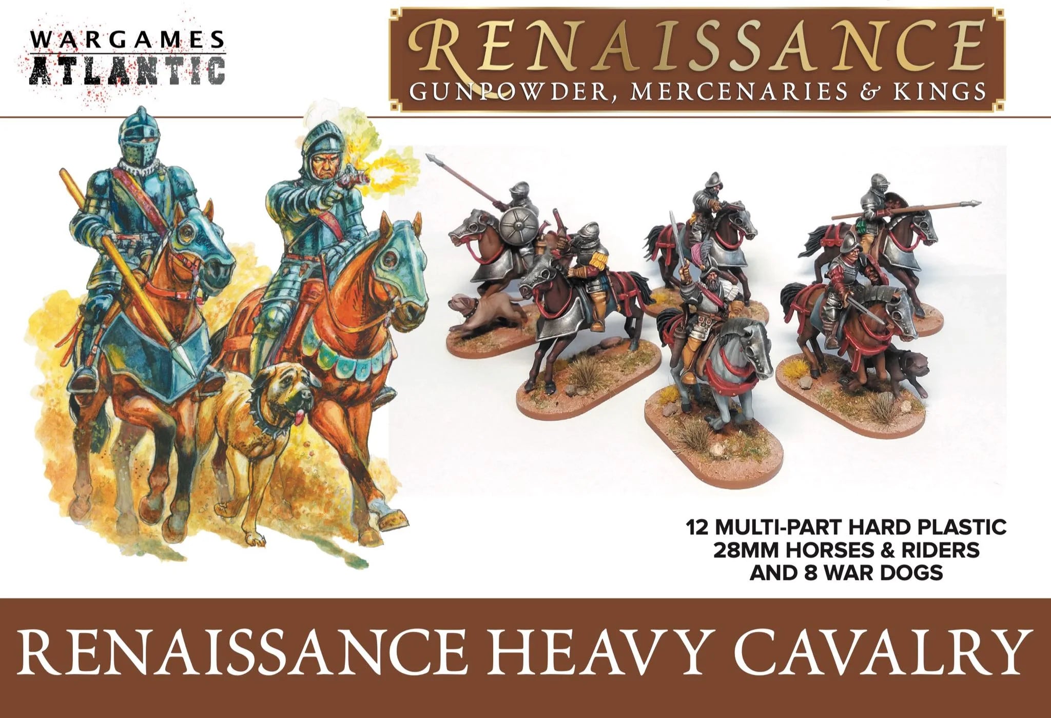 Renaissance Heavy Cavalry 28 mm Scale Model Plastic Figures