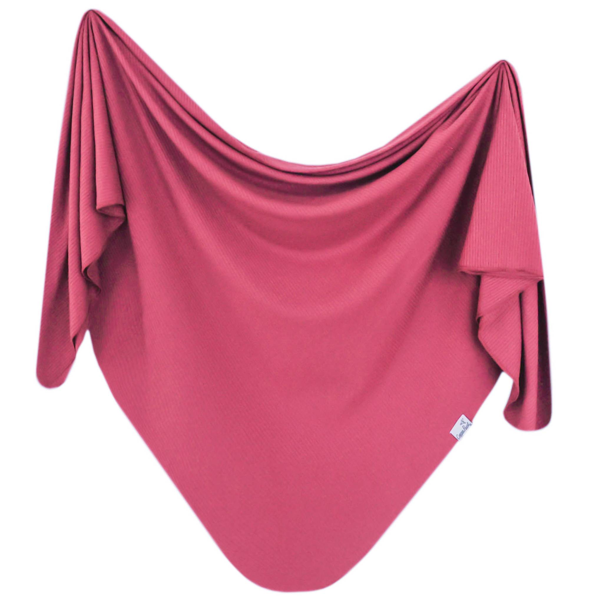 Swaddle Blanket- Berry Rib Knit