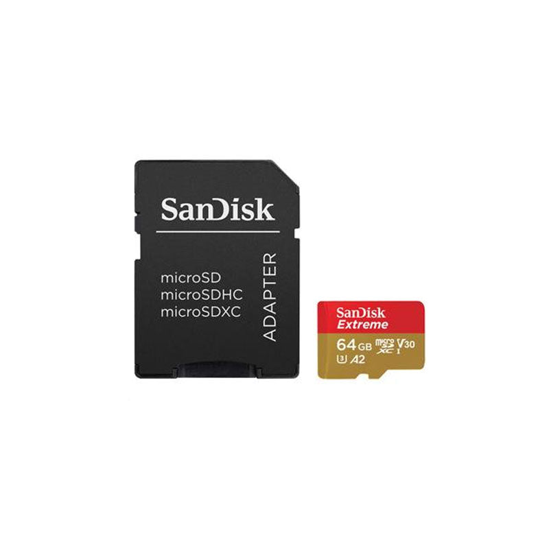 SanDisk Extreme SDSQXA2 64GB Micro SDHC A2 UHS-1 Card with Adapter (Speed up to 160MB/s)