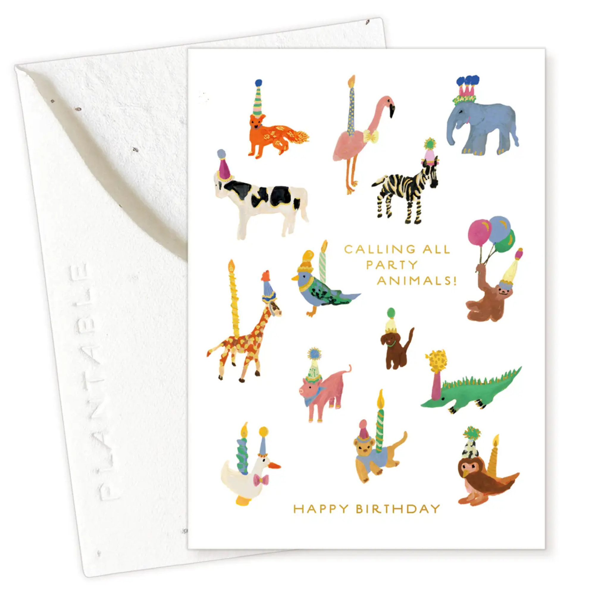 Animal Party Sprout - Mini Greeting Card
