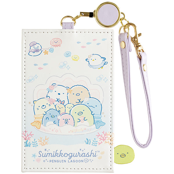 Japan San-X Sumikko Gurashi Reel Card Holder Pass Case (Penguin Lagoon)