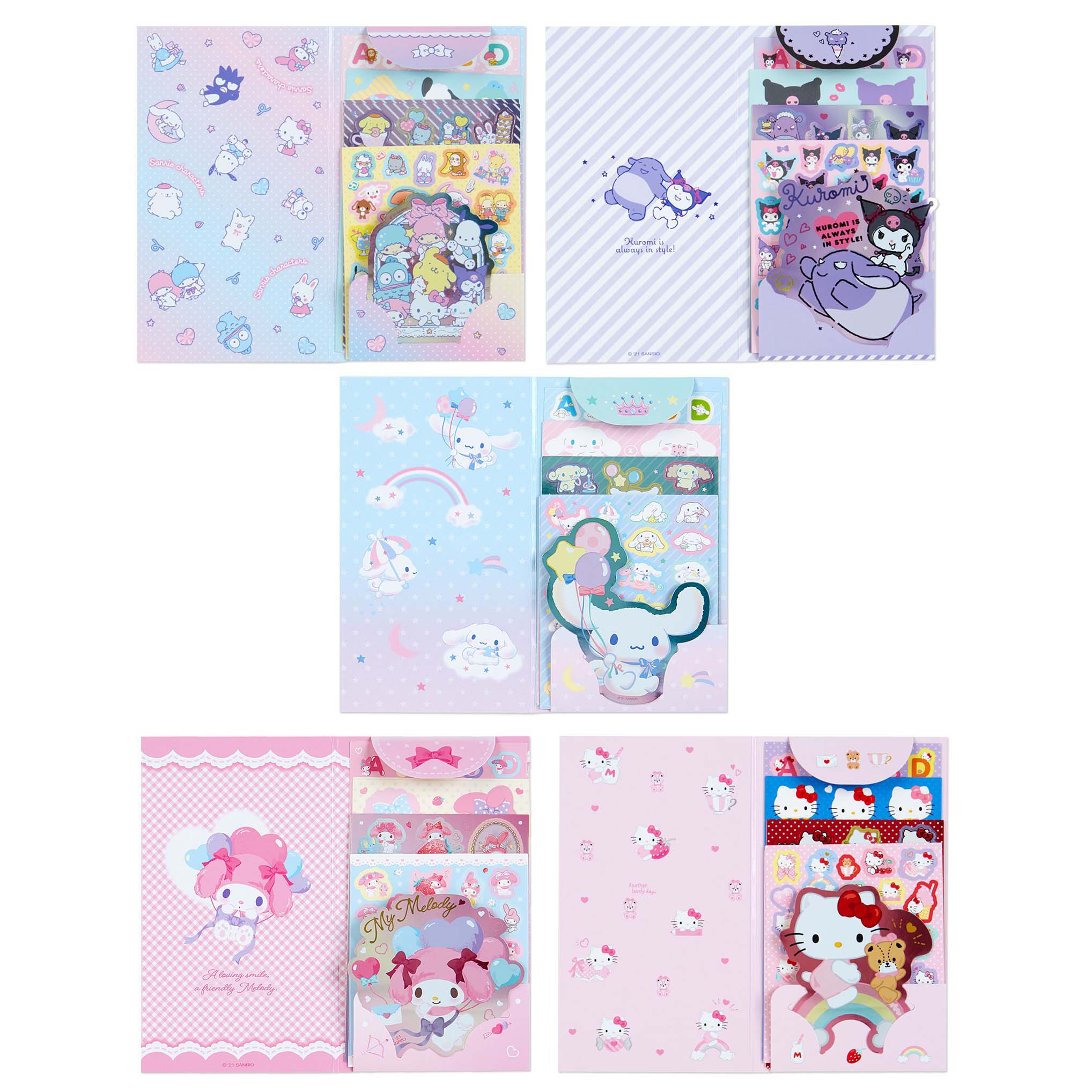 Japan Sanrio Characters Mix / Hello Kitty / My Melody / Cinnamoroll / Kuromi Sticker Seal Set