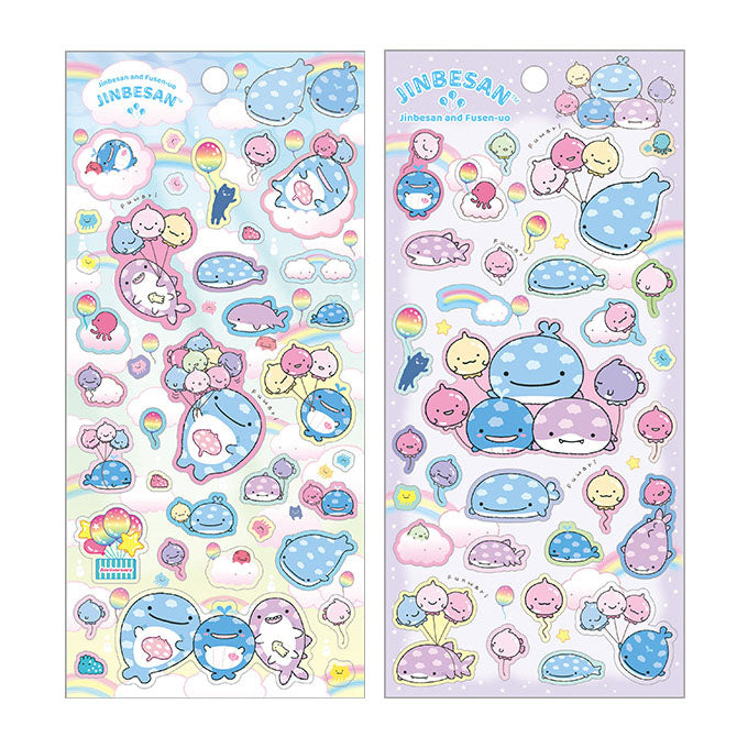 Japan San-X Jinbesan Sticker Seal  (Jinbesan & Balloon Fish)