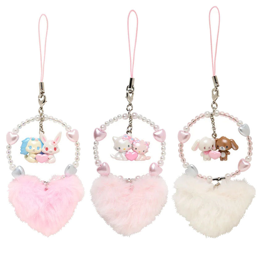 Japan Sanrio Mobile Strap Charm (Fluffy Heart)