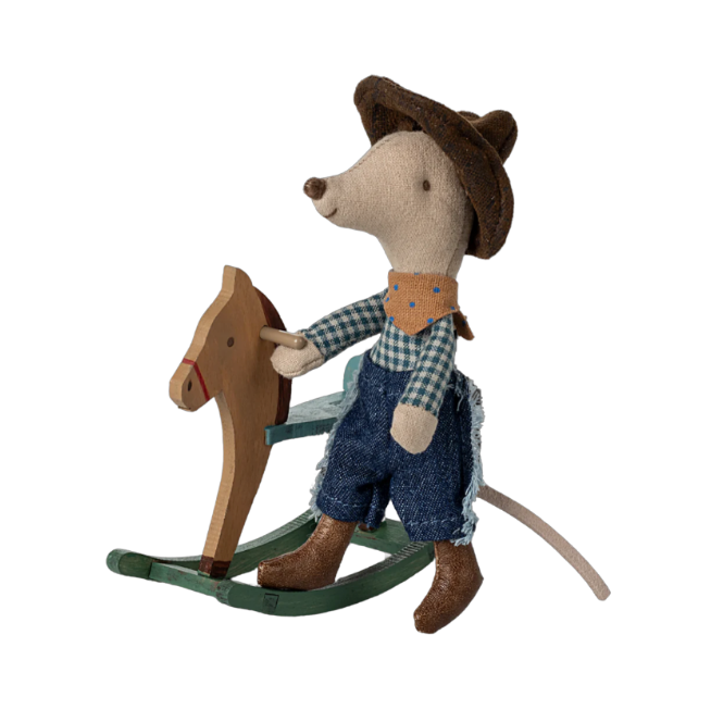 Cowboy Mouse on Rocking Horse, Little Brother