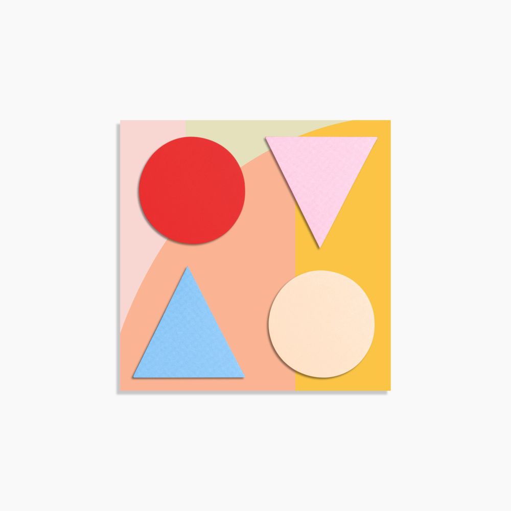 Geometric Sticky Notes in Warm Colors
