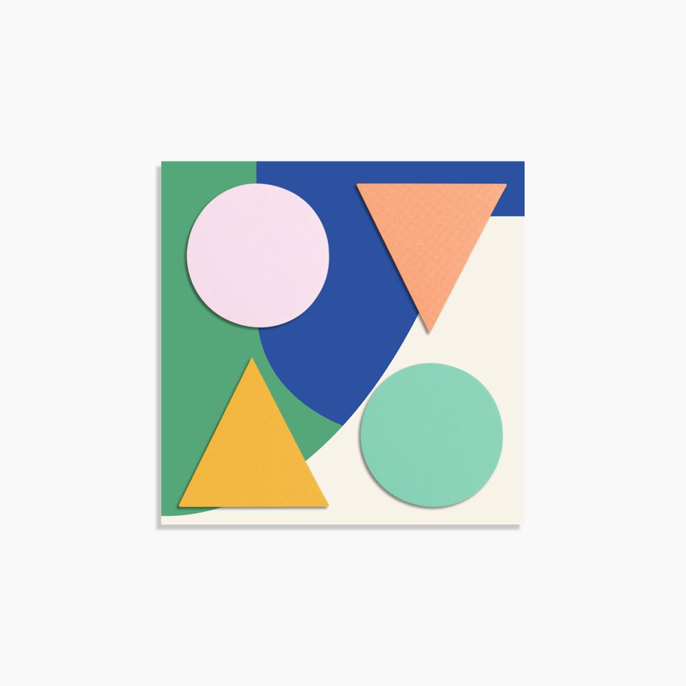 Geometric Sticky Notes in Cool Colors