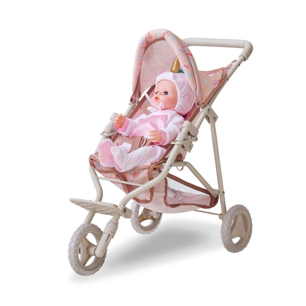 Olivia's Little World Confetti Doll Jogging Stroller with Retractable Canopy