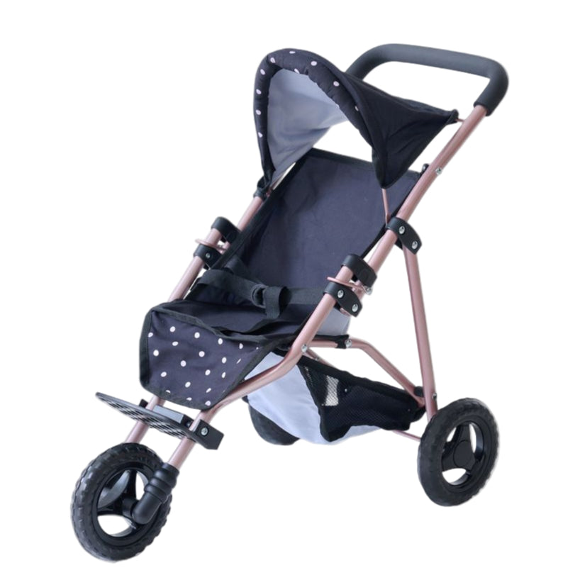 Olivia's Little World Pin Up Doll Jogging Stroller & Retractable Canopy - Black