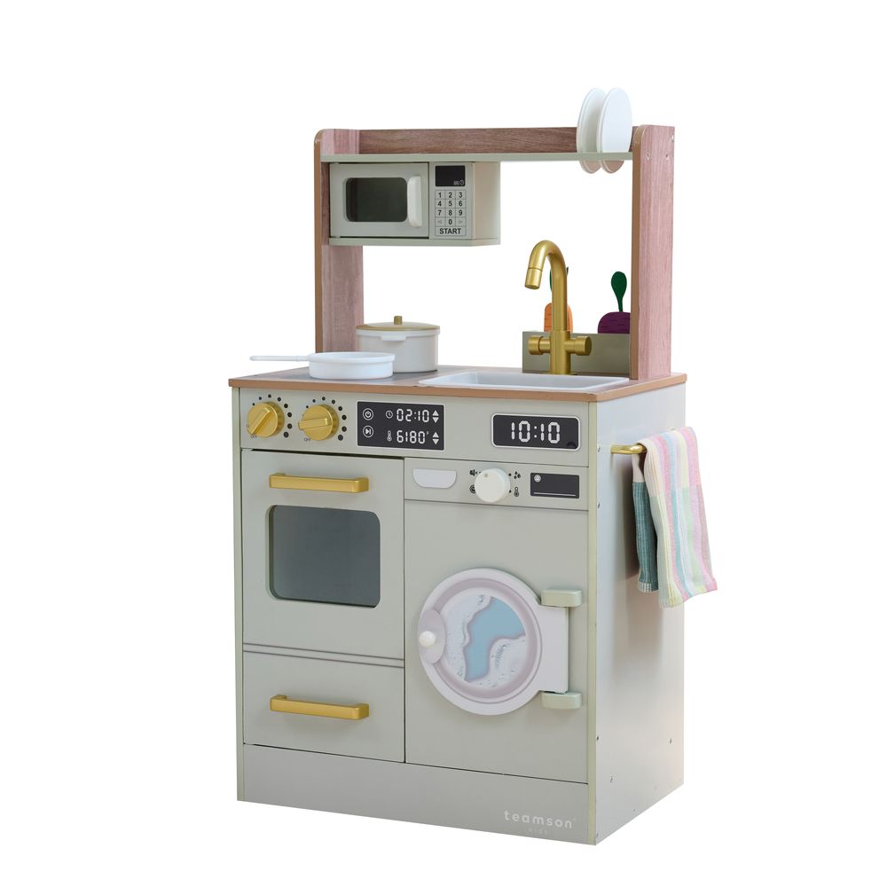 Little Chef Lake Tahoe Wooden Play Kitchen Washer & Mini Garden - Pink
