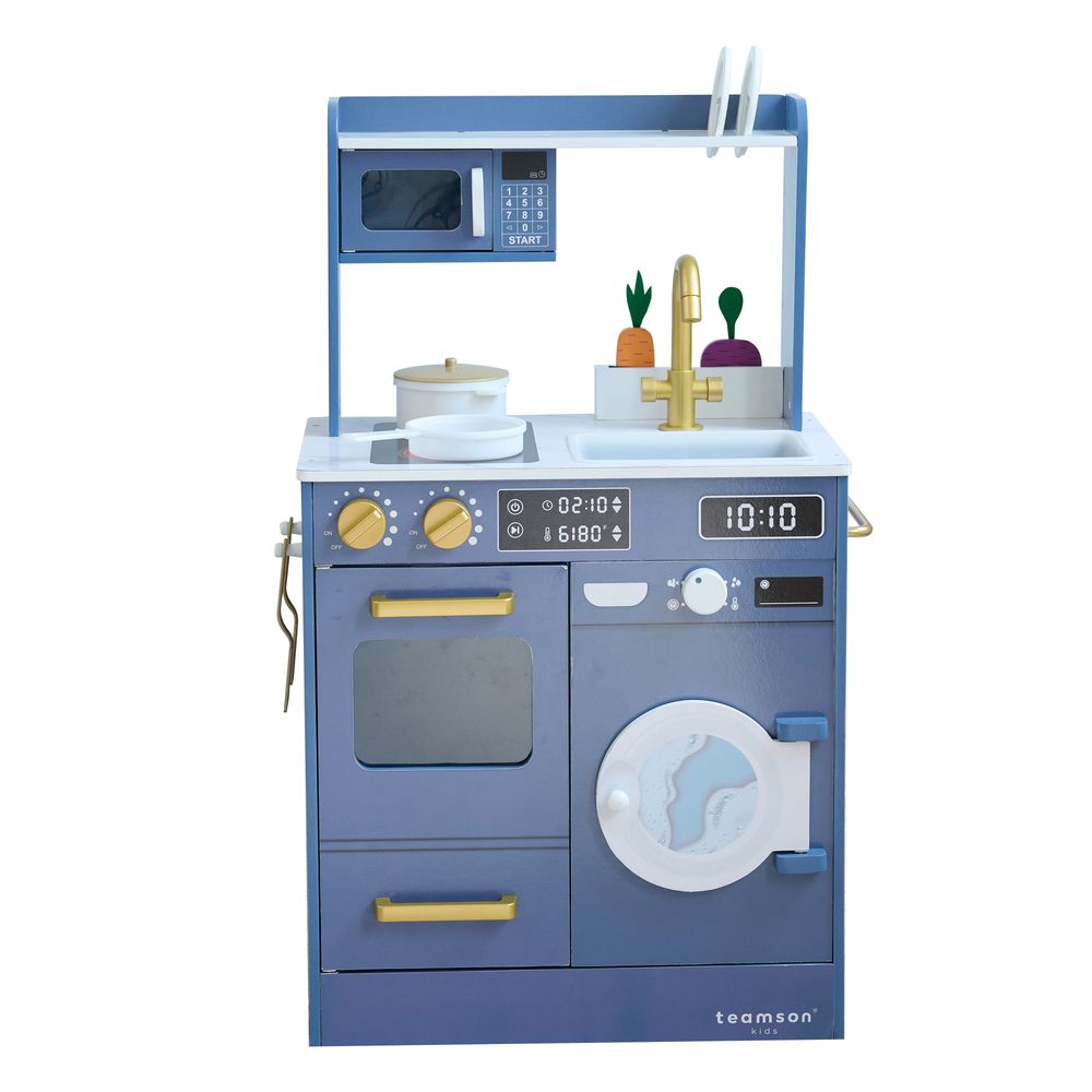 Little Chef Lake Tahoe Wooden Play Kitchen Washer & Mini Garden - Blue
