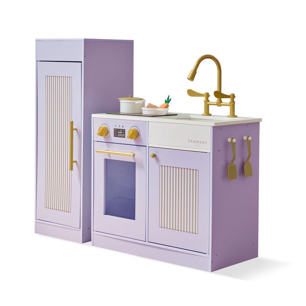 Little Chef Chester Wooden Play Kitchen with Large Fridge & Sink - Purple