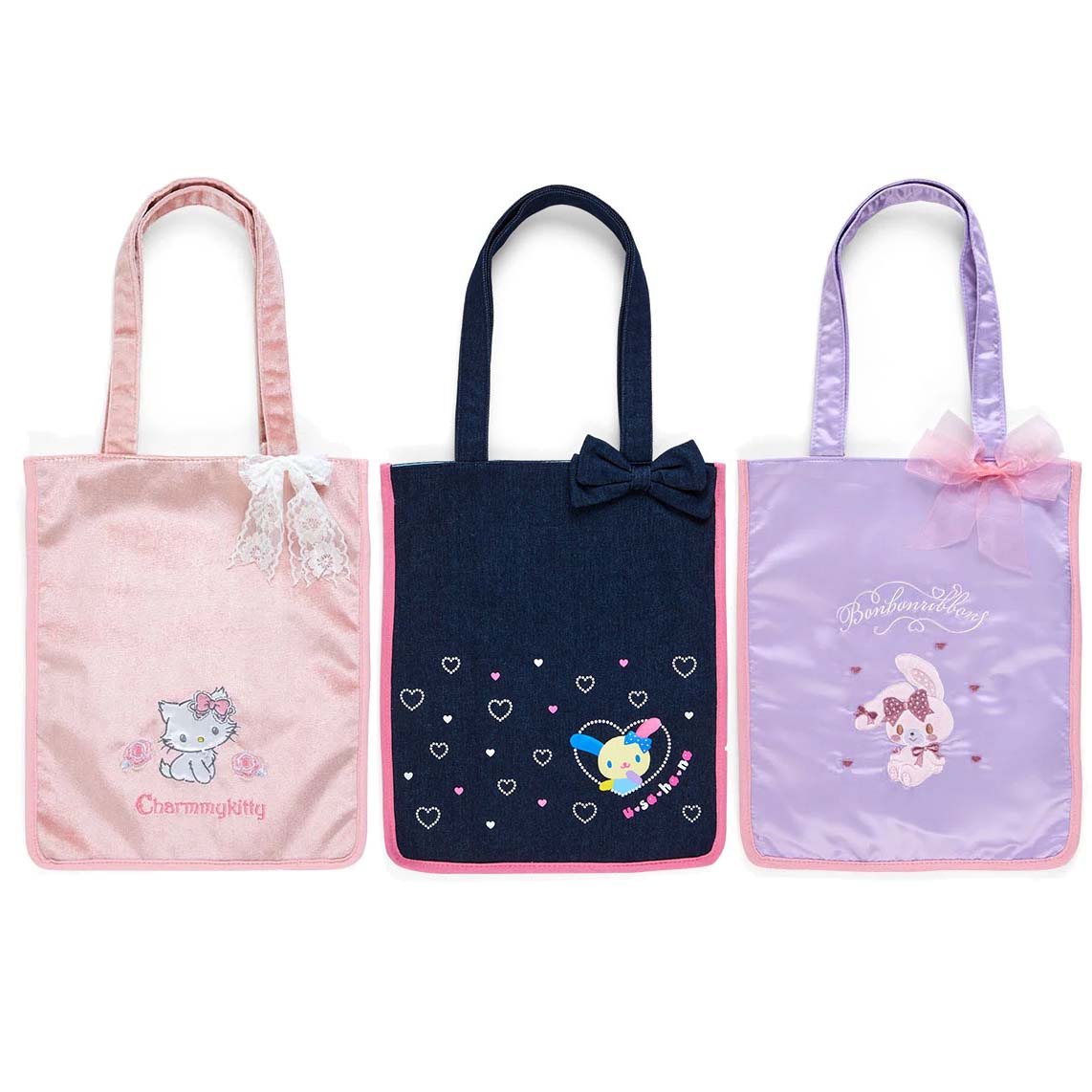 Japan Sanrio Usahana / Bonbonribbon / Charmmy Kitty Tote Bag (Heisei / Ribbon)