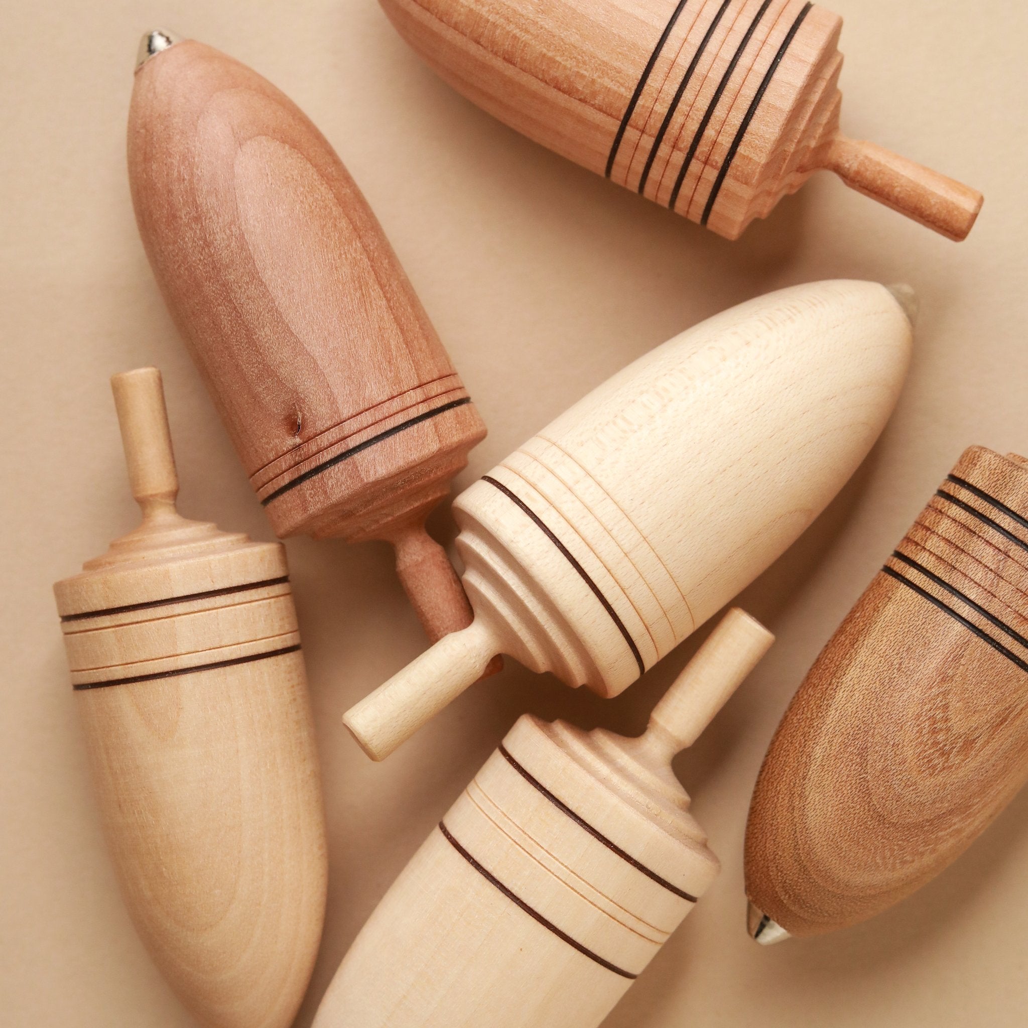 Thunderbolt Wooden Spinning Top | Natural
