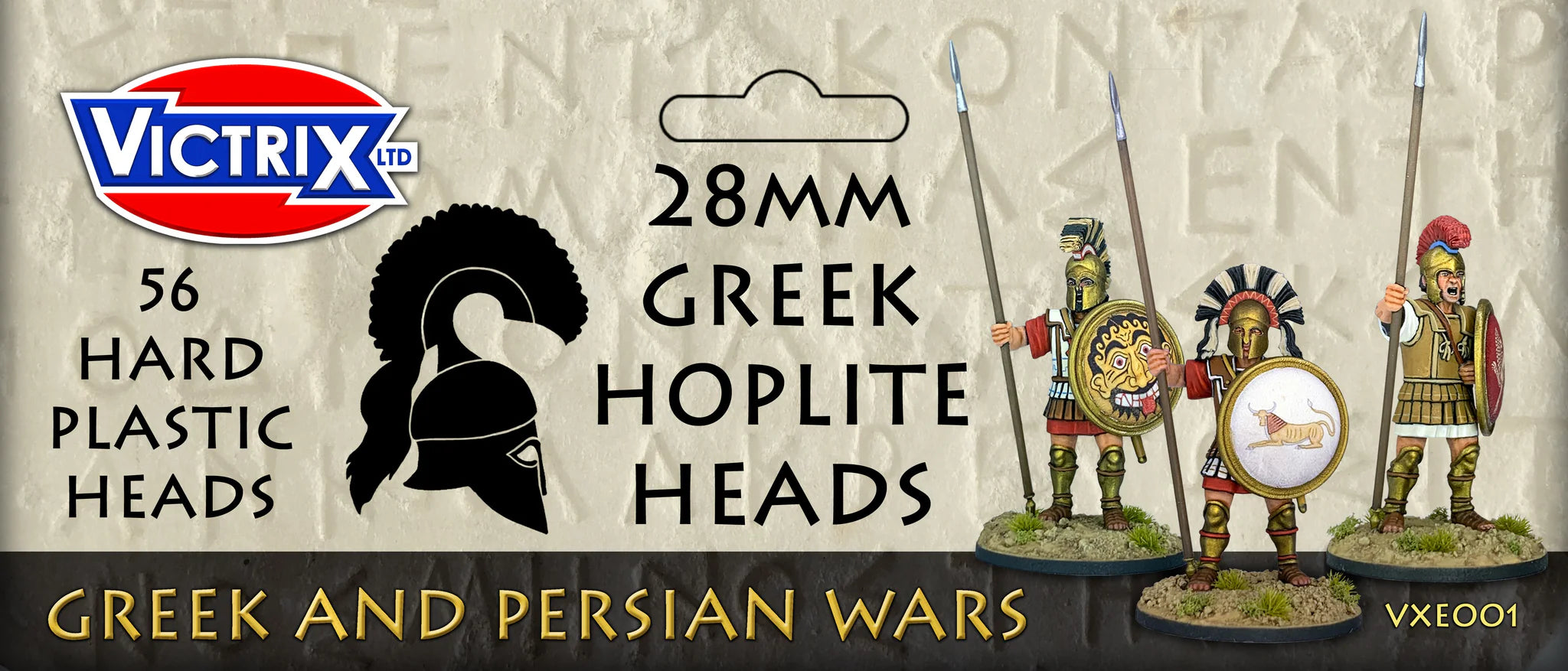 Greek Hoplite Heads, 28 mm Scale Plastic