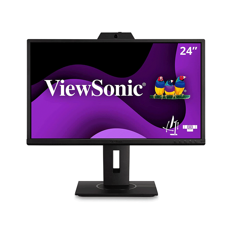 ViewSonic VG2440V 24 Inch 1080p IPS Video Conferencing Monitor with Integrated 2MP Camera, Microphone, Speakers, Eye Care, Ergonomic Design, HDMI DisplayPort VGA Inputs for Home and Office
