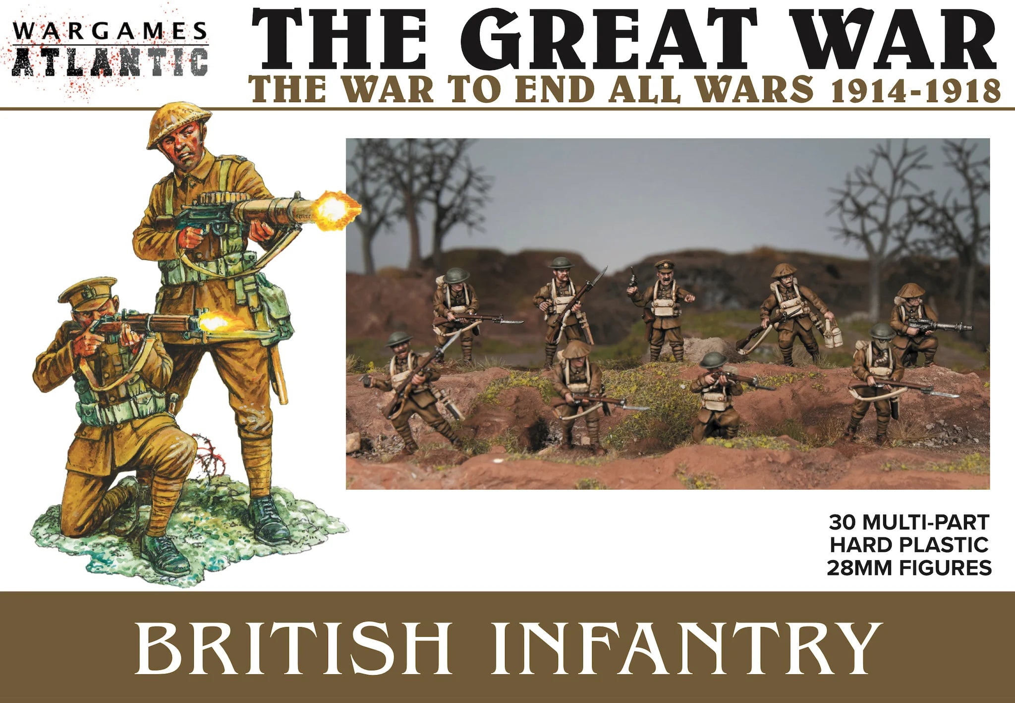 British Infantry (1916-1918), 28 mm Scale Model Plastic Figures