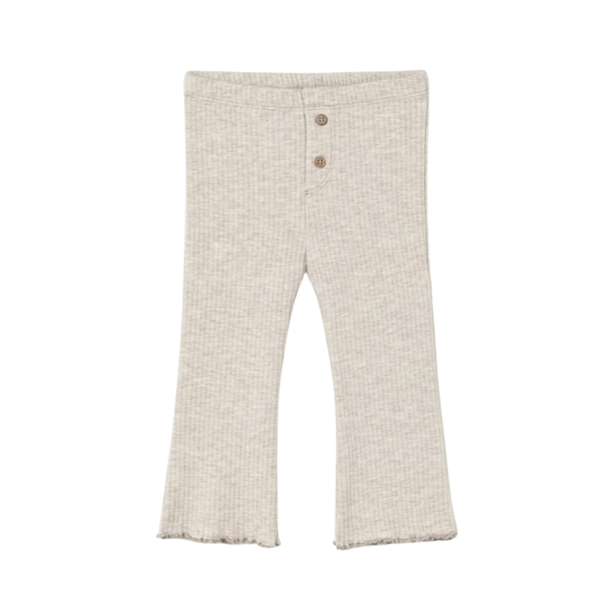 Beige Ribbed Flare Leggings