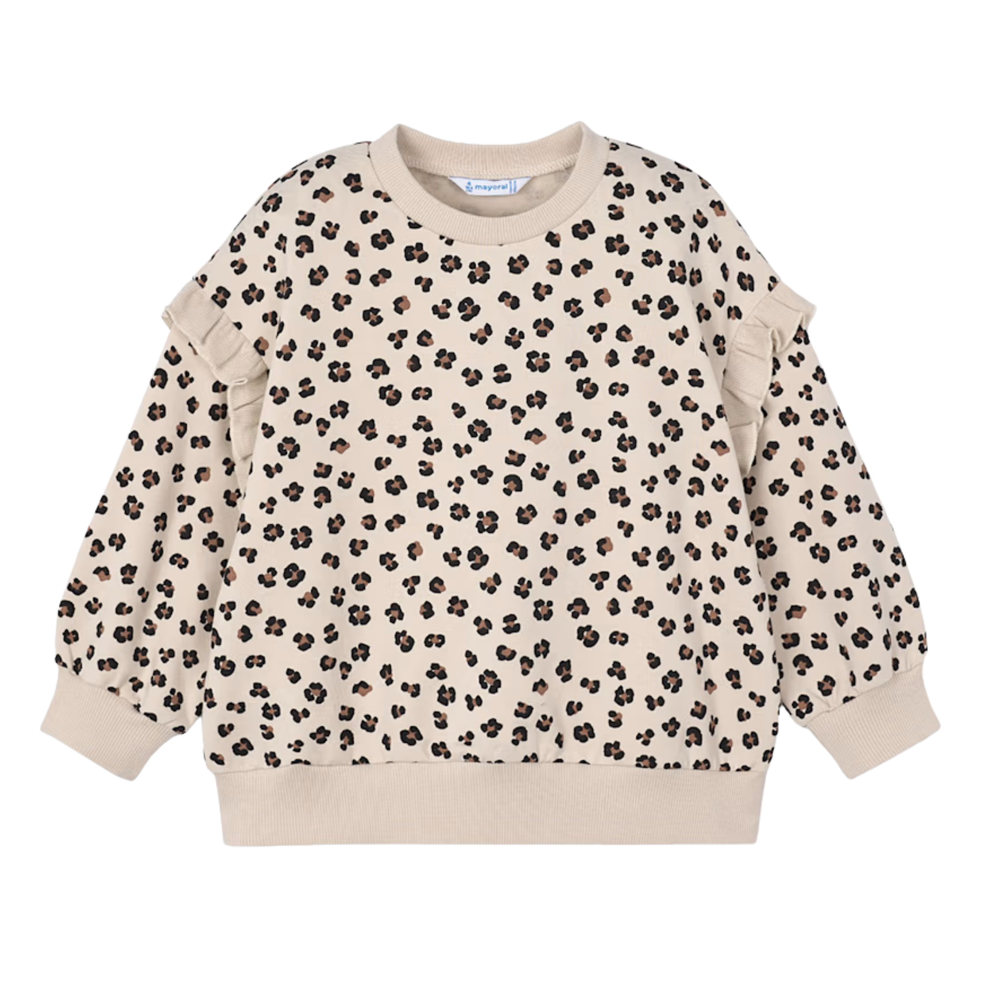 Cheetah Ruffle Sleeve Sweatshirt