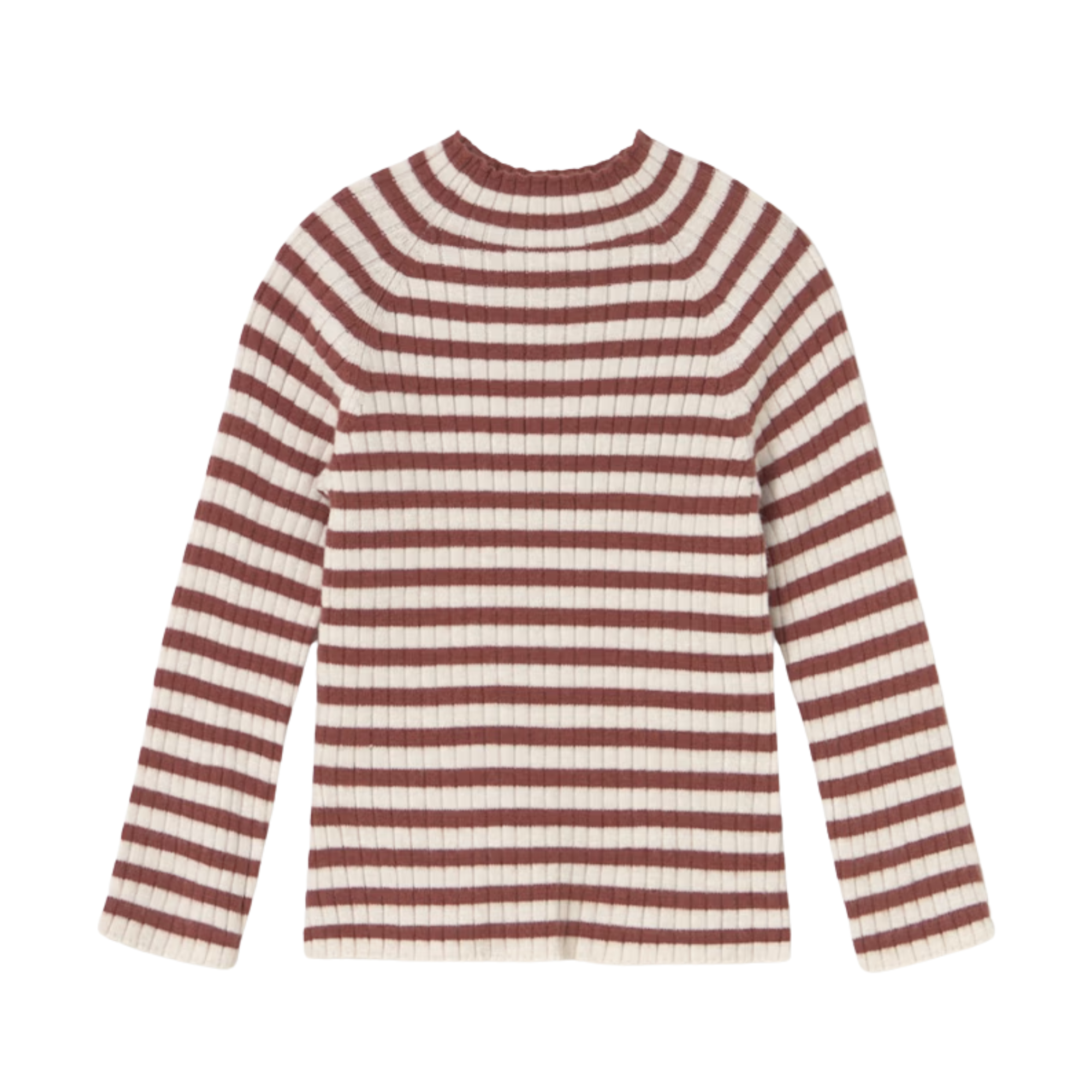 Striped Knit Mock Neck