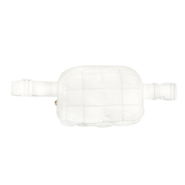 Karma Collection Clean White Puffer Waist Belt Bag