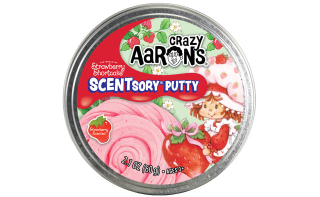 Crazy Aaron's Thinking Putty 4" Tin- Strawberry Shortcake Scentsory Putty