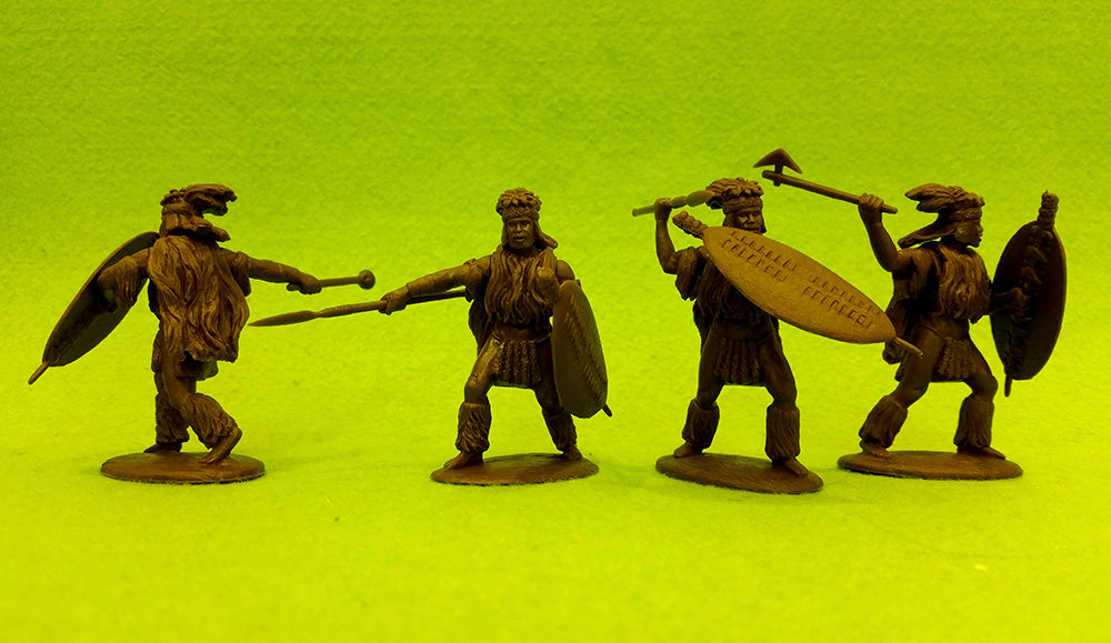 Zulu War Zulu in Regalia (Shaka’s uGibabanye Regiment), 54 mm (1/32) Scale Plastic Figures