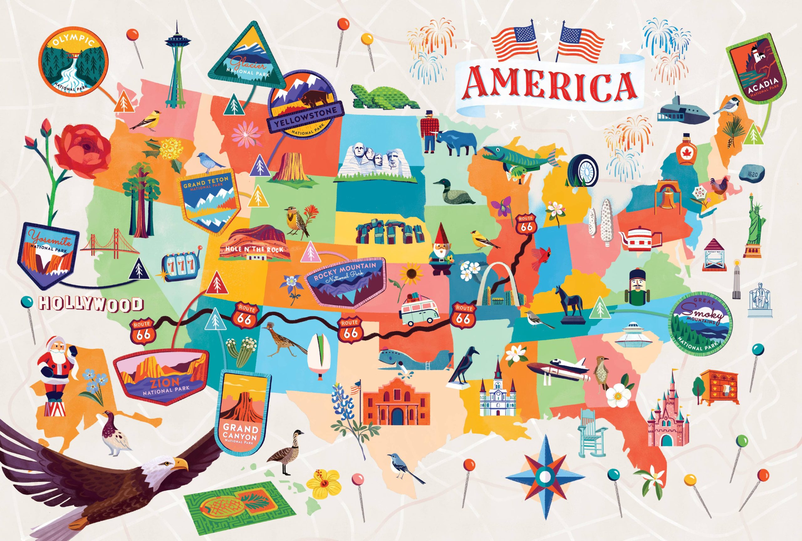 US Landmarks 100 Piece Kids Puzzle