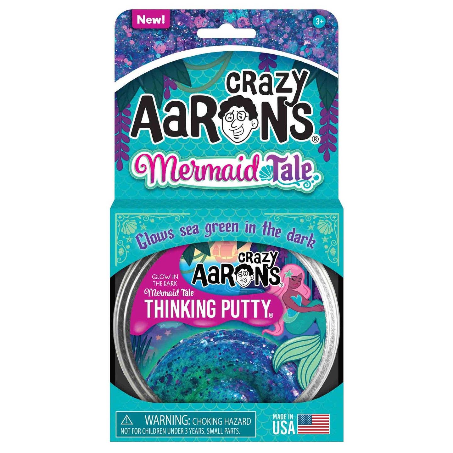 Crazy Aaron's Thinking Putty 4" Tin- Mermaid Tale