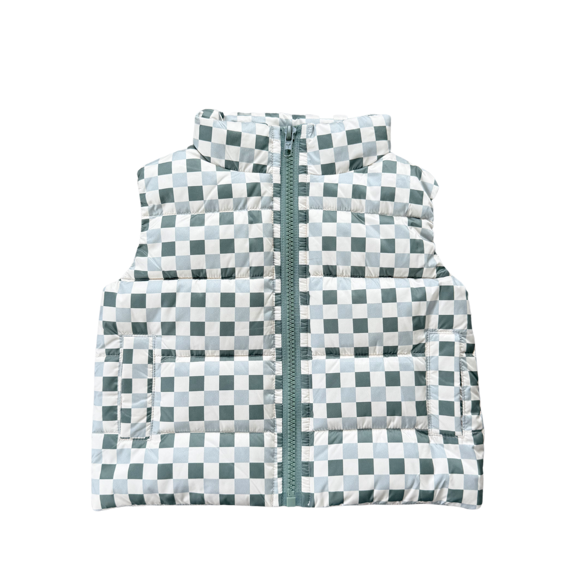 Puffer Vest - Fern Checkered