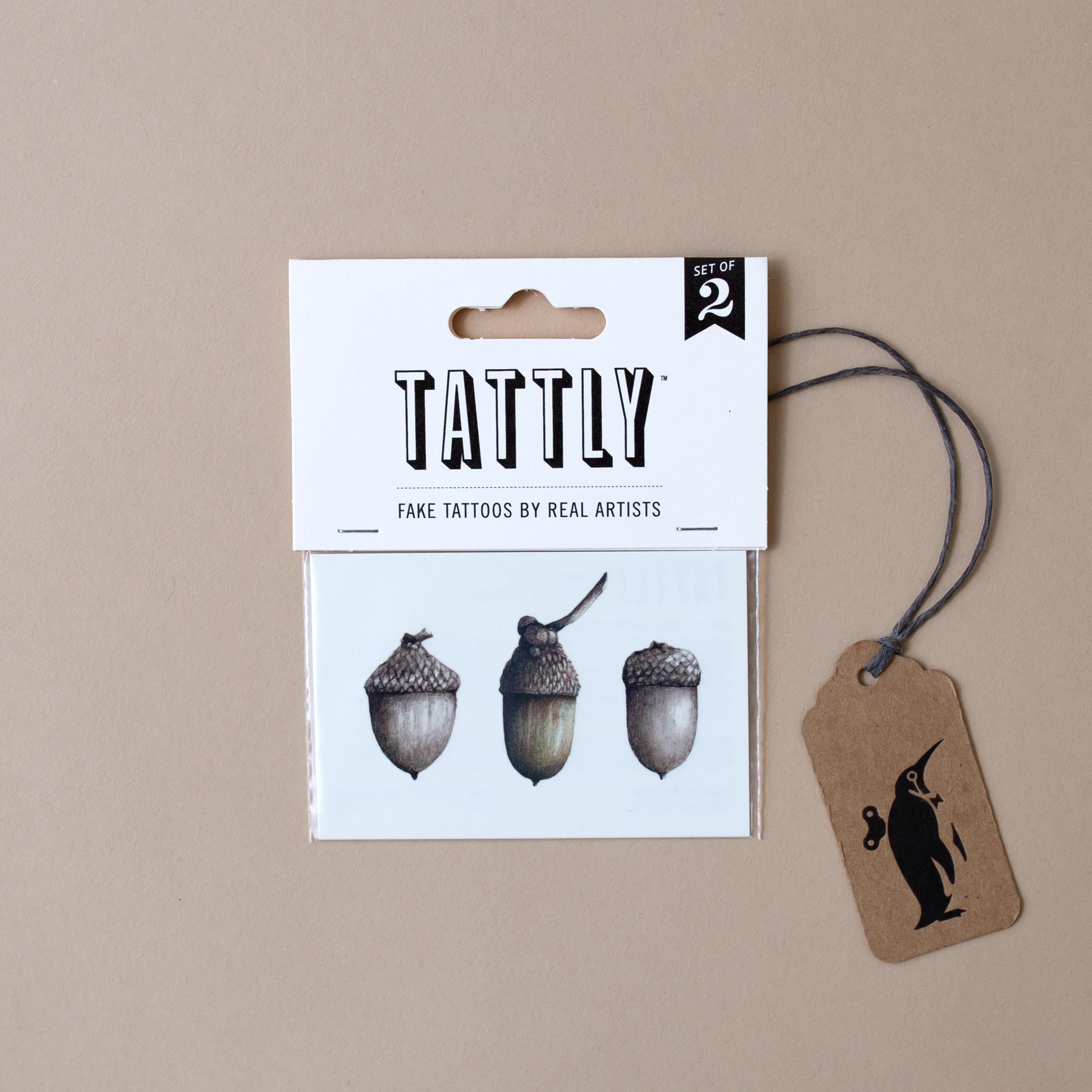Acorns Temporary Tattoo Pair